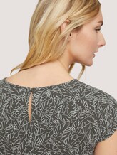 Kurzes Kleid mit Volant - Frauen - khaki white outline leaves Kurzes Kleid mit Volant - Frauen - khaki white outline leaves - 9 - TOM TAILOR