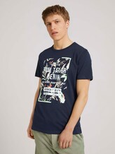 Print T-Shirt mit Bio-Baumwolle - Männer - Sky Captain Blue Print T-Shirt mit Bio-Baumwolle - Männer - Sky Captain Blue - 1 - TOM TAILOR Denim