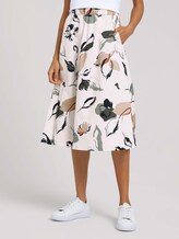 High Waist Midirock mit Bio-Baumwolle - Frauen - floral design High Waist Midirock mit Bio-Baumwolle - Frauen - floral design - 1 - Mine to five