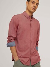 Strukturiertes Hemd - Männer - chili oil red two tone piquet Strukturiertes Hemd - Männer - chili oil red two tone piquet - 5 - TOM TAILOR