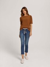 Halbarm Shirt mit Strukturmuster - Frauen - Caramel Brown Halbarm Shirt mit Strukturmuster - Frauen - Caramel Brown - 3 - TOM TAILOR