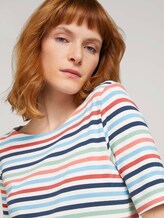T-shirt gestreift mit Bio-Baumwolle - Frauen - peach blue mulitcolor stripe T-shirt gestreift mit Bio-Baumwolle - Frauen - peach blue mulitcolor stripe - 9 - TOM TAILOR