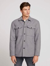 Regular fit shirt jacket with chest pockets - Men - cosy grey melange Regular fit shirt jacket with chest pockets - Men - cosy grey melange - 1 - TOM TAILOR Denim