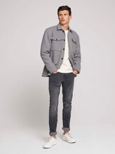 Regular fit shirt jacket with chest pockets - Men - cosy grey melange Regular fit shirt jacket with chest pockets - Men - cosy grey melange - 3 - TOM TAILOR Denim