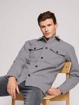 Regular fit shirt jacket with chest pockets - Men - cosy grey melange Regular fit shirt jacket with chest pockets - Men - cosy grey melange - 5 - TOM TAILOR Denim