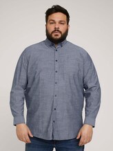 Hemd mit Bio-Baumwolle - Männer - navy white scattered design Hemd mit Bio-Baumwolle - Männer - navy white scattered design - 1 - Men Plus