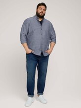 Hemd mit Bio-Baumwolle - Männer - navy white scattered design Hemd mit Bio-Baumwolle - Männer - navy white scattered design - 3 - Men Plus
