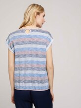 Gestreept T-shirt - Vrouwen - blue multicolor stripe Gestreept T-shirt - Vrouwen - blue multicolor stripe - 2 - TOM TAILOR