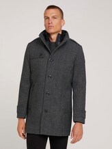 Wollmantel mit Innenjacke - Männer - tarmac grey wool structure Wollmantel mit Innenjacke - Männer - tarmac grey wool structure - 1 - TOM TAILOR