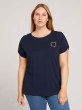 Plus - Print T-Shirt mit Bio-Baumwolle - Frauen - Sky Captain Blue Plus - Print T-Shirt mit Bio-Baumwolle - Frauen - Sky Captain Blue - 1 - My True Me