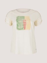 Curvy - T-shirt met print van biologisch katoen - Vrouwen - soft creme beige Curvy - T-shirt met print van biologisch katoen - Vrouwen - soft creme beige - 7 - My True Me