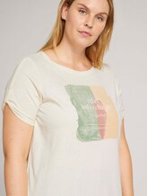Curvy - T-shirt met print van biologisch katoen - Vrouwen - soft creme beige Curvy - T-shirt met print van biologisch katoen - Vrouwen - soft creme beige - 9 - My True Me