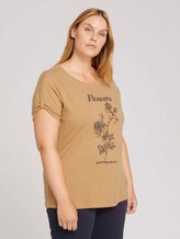 Plus - Print T-Shirt mit Bio-Baumwolle - Frauen - soft caramel Plus - Print T-Shirt mit Bio-Baumwolle - Frauen - soft caramel - 1 - My True Me