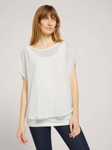 Shirt mit Chiffon - Frauen - Whisper White Shirt mit Chiffon - Frauen - Whisper White - 1 - TOM TAILOR