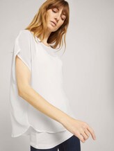 Shirt mit Chiffon - Frauen - Whisper White Shirt mit Chiffon - Frauen - Whisper White - 5 - TOM TAILOR