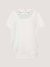 Shirt mit Chiffon - Frauen - Whisper White Shirt mit Chiffon - Frauen - Whisper White - 7 - TOM TAILOR