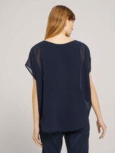 Shirt mit Chiffon - Frauen - Sky Captain Blue Shirt mit Chiffon - Frauen - Sky Captain Blue - 2 - TOM TAILOR