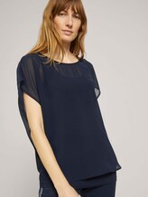Shirt mit Chiffon - Frauen - Sky Captain Blue Shirt mit Chiffon - Frauen - Sky Captain Blue - 5 - TOM TAILOR