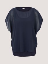 Shirt mit Chiffon - Frauen - Sky Captain Blue Shirt mit Chiffon - Frauen - Sky Captain Blue - 7 - TOM TAILOR