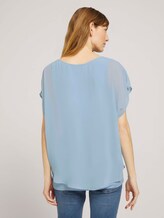 Shirt mit Chiffon - Frauen - stonington blue Shirt mit Chiffon - Frauen - stonington blue - 2 - TOM TAILOR
