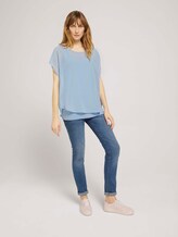 Shirt mit Chiffon - Frauen - stonington blue Shirt mit Chiffon - Frauen - stonington blue - 3 - TOM TAILOR