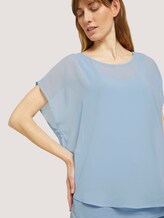 Shirt mit Chiffon - Frauen - stonington blue Shirt mit Chiffon - Frauen - stonington blue - 9 - TOM TAILOR