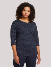 3/4-sleeved shirt - Women - navy brown dot 3/4-sleeved shirt - Women - navy brown dot - 1 - My True Me