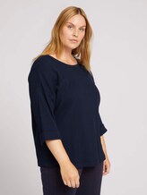 3/4-sleeved shirt with organic cotton - Women - Sky Captain Blue 3/4-sleeved shirt with organic cotton - Women - Sky Captain Blue - 1 - My True Me