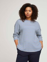 Plus - Gestreiftes Langarmshirt mit Bio-Baumwolle - Frauen - blue creme stripe Plus - Gestreiftes Langarmshirt mit Bio-Baumwolle - Frauen - blue creme stripe - 5 - My True Me
