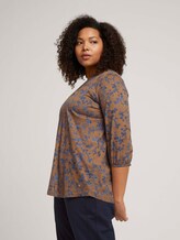 Curvy - V-neck blouse - Women - brown blue floral design Curvy - V-neck blouse - Women - brown blue floral design - 5 - My True Me