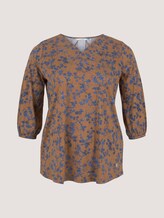 Curvy - V-neck blouse - Women - brown blue floral design Curvy - V-neck blouse - Women - brown blue floral design - 7 - My True Me