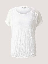 T-Shirt mit Spitze in Knitteroptik - Frauen - Whisper White T-Shirt mit Spitze in Knitteroptik - Frauen - Whisper White - 7 - TOM TAILOR
