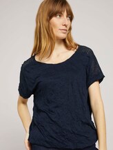 T-Shirt mit Spitze in Knitteroptik - Frauen - Sky Captain Blue T-Shirt mit Spitze in Knitteroptik - Frauen - Sky Captain Blue - 5 - TOM TAILOR