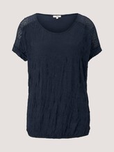 T-Shirt mit Spitze in Knitteroptik - Frauen - Sky Captain Blue T-Shirt mit Spitze in Knitteroptik - Frauen - Sky Captain Blue - 7 - TOM TAILOR