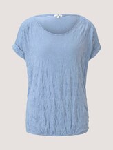 T-Shirt mit Spitze in Knitteroptik - Frauen - stonington blue T-Shirt mit Spitze in Knitteroptik - Frauen - stonington blue - 7 - TOM TAILOR