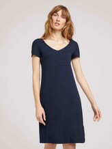 Jerseykleid mit V-Ausschnitt - Frauen - Sky Captain Blue Jerseykleid mit V-Ausschnitt - Frauen - Sky Captain Blue - 1 - TOM TAILOR