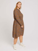 Curvy - midi-jurk met bloemenprint - Vrouwen - brown blue floral design Curvy - midi-jurk met bloemenprint - Vrouwen - brown blue floral design - 1 - My True Me