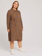 Curvy - midi-jurk met bloemenprint - Vrouwen - brown blue floral design Curvy - midi-jurk met bloemenprint - Vrouwen - brown blue floral design - 3 - My True Me