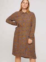 Curvy - midi-jurk met bloemenprint - Vrouwen - brown blue floral design Curvy - midi-jurk met bloemenprint - Vrouwen - brown blue floral design - 5 - My True Me