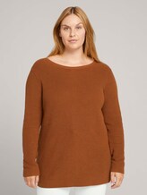 Plus - Strickpullover mit Bio-Baumwolle - Frauen - amber brown Plus - Strickpullover mit Bio-Baumwolle - Frauen - amber brown - 1 - My True Me