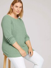 Curvy - gebreide trui van biologisch katoen - Vrouwen - light mint green melange Curvy - gebreide trui van biologisch katoen - Vrouwen - light mint green melange - 5 - My True Me