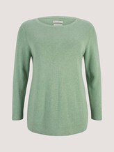 Curvy - gebreide trui van biologisch katoen - Vrouwen - light mint green melange Curvy - gebreide trui van biologisch katoen - Vrouwen - light mint green melange - 7 - My True Me
