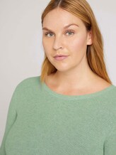 Curvy - gebreide trui van biologisch katoen - Vrouwen - light mint green melange Curvy - gebreide trui van biologisch katoen - Vrouwen - light mint green melange - 9 - My True Me