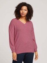 Curvy trui met een gemêleerde look - Vrouwen - dusty rose pink melange Curvy trui met een gemêleerde look - Vrouwen - dusty rose pink melange - 1 - My True Me