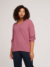 Curvy trui met een gemêleerde look - Vrouwen - dusty rose pink melange Curvy trui met een gemêleerde look - Vrouwen - dusty rose pink melange - 5 - My True Me