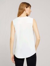 Ärmellose Bluse mit LENZING™ ECOVERO™ - Frauen - Whisper White Ärmellose Bluse mit LENZING™ ECOVERO™ - Frauen - Whisper White - 2 - TOM TAILOR