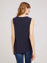 Ärmellose Bluse mit LENZING™ ECOVERO™ - Frauen - Sky Captain Blue Ärmellose Bluse mit LENZING™ ECOVERO™ - Frauen - Sky Captain Blue - 2 - TOM TAILOR