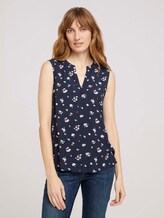 Ärmellose Bluse mit LENZING™ ECOVERO™ - Frauen - navy berry floral design Ärmellose Bluse mit LENZING™ ECOVERO™ - Frauen - navy berry floral design - 1 - TOM TAILOR