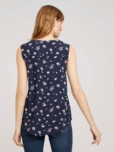 Ärmellose Bluse mit LENZING™ ECOVERO™ - Frauen - navy berry floral design Ärmellose Bluse mit LENZING™ ECOVERO™ - Frauen - navy berry floral design - 2 - TOM TAILOR
