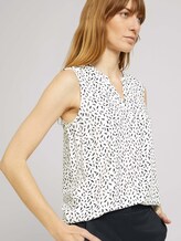 Ärmellose Bluse mit LENZING™ ECOVERO™ - Frauen - offwhite feather design Ärmellose Bluse mit LENZING™ ECOVERO™ - Frauen - offwhite feather design - 5 - TOM TAILOR